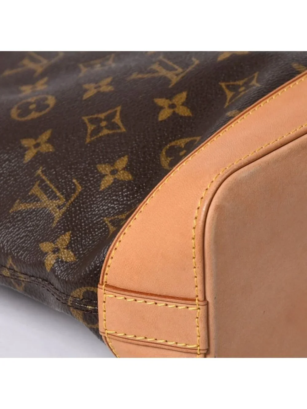 Louis Vuitton Monogram Lockit Handbag Vachetta Leather